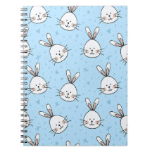 Motif sans couture de visage de lapin mignon