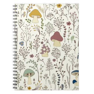 Carnet Motif sans couture. Ensemble de plantes sauvages c
