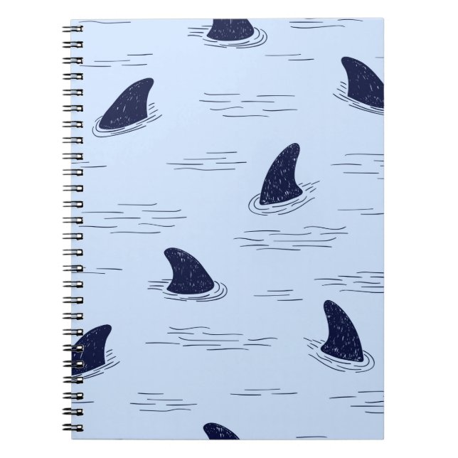 Carnet Motif sans soudure à nageoires de requin. (Devant)