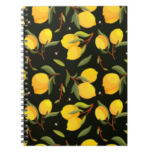 Carnet Motif sans soudure au citron. Illustration de citr