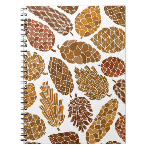 Carnet Motif sans soudure cônes de pin