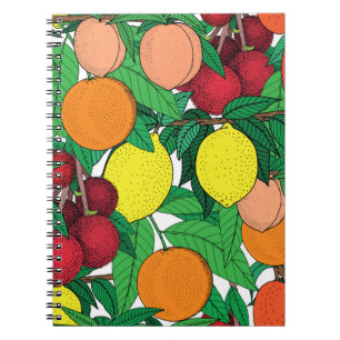 Carnet Motif sans soudure, dessin à la main, orange,