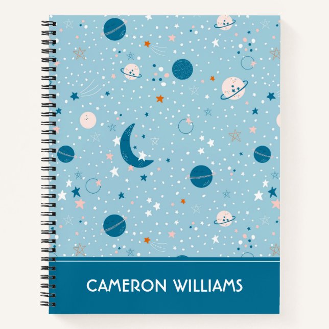 Carnet Motif Sky & Space bleu (Devant)