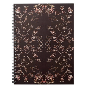 Carnet Motif Soleil Et Fleurs