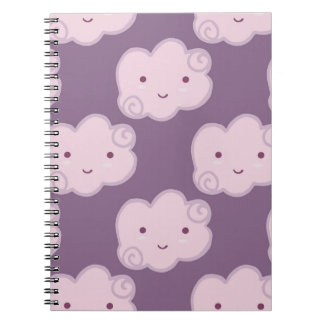 Carnet Motif souriant ciel nuageux transparent sur lilac