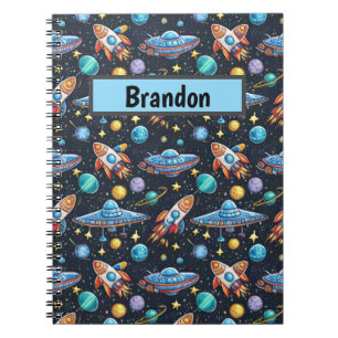Carnet Motif spatial personnalisé