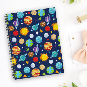 Carnet Motif spatial, Planètes, Étoiles, Cosmos, Galaxie