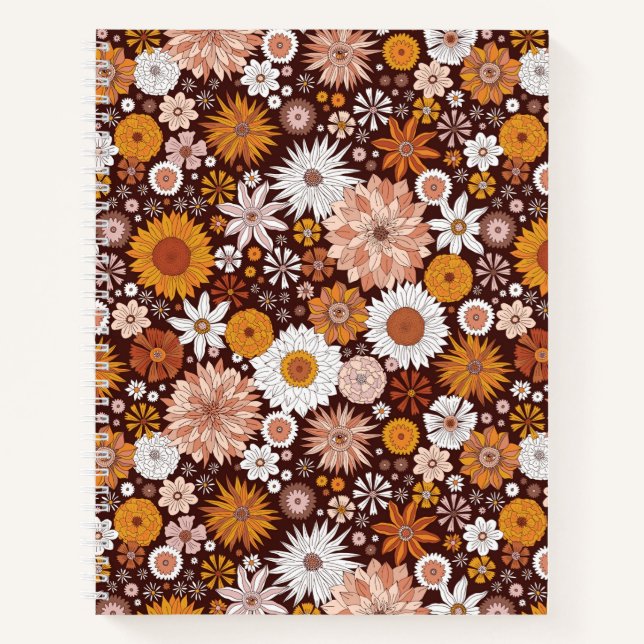 Carnet Motif super Retro Flower Garden (Devant)