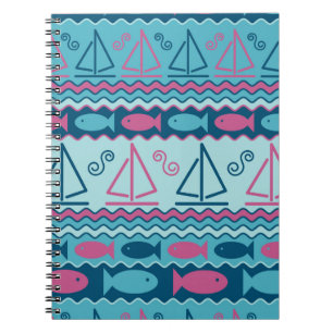 Carnet Motif superbe de poissons et de voilier