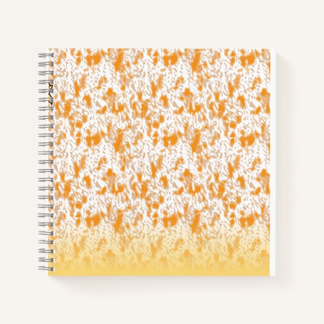 Carnet Motif textile avec orange et gol vibrants (Devant)