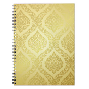 Carnet Motif thaïlandais suprême or arrière-terrain thaï,