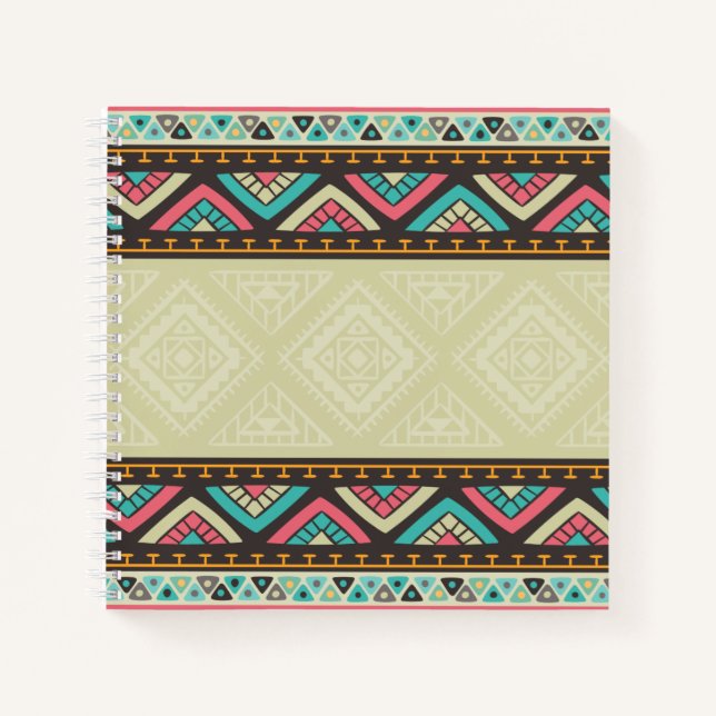 Carnet Motif Tiki de la tribu ethnique simple | Ordinateu (Devant)