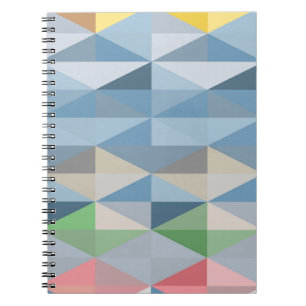 Carnet Motif triangle géométrique bleu coloré
