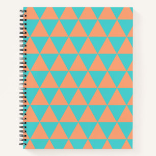 Carnet Motif triangle orange et bleu clair