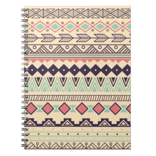 Carnet Motif tribal aztèque en bandes, illustration vinta