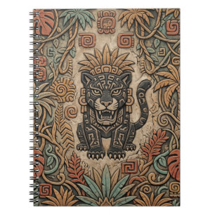 Carnet Motif tribal de guerrier jaguar aztèque jungle