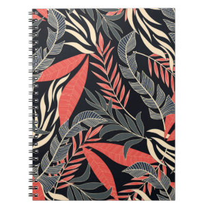 Carnet Motif tropical d'été transparent avec jaune vif