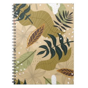 Carnet Motif tropical sans couture avec plantes, feuilles