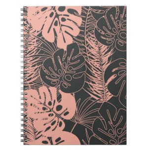 Carnet Motif tropical transparent en été avec monstera pa