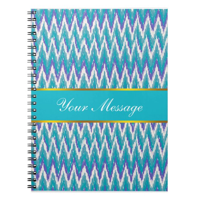 Carnet motif turquoise et Amethyst iKat ZigZag (Devant)