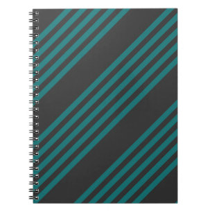 Carnet motif turquoise et charbon de bois à cinq bandes