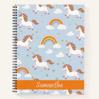 Carnet Motif Unicorn et Rainbows