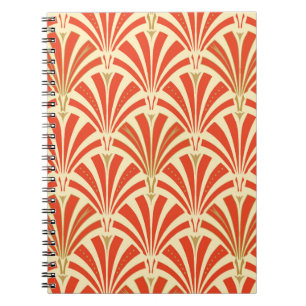 Carnet Motif ventilateur Art déco - mandarin orange