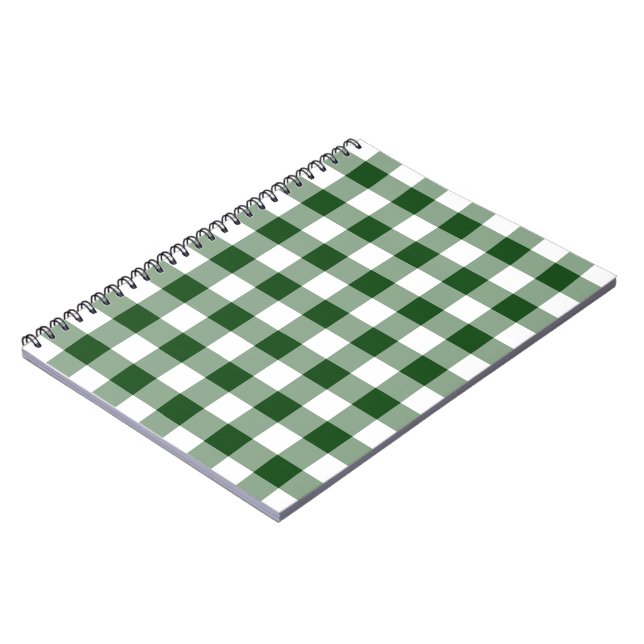 Carnet Motif vert et blanc de guingan (Côté gauche)