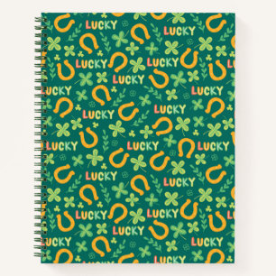 Carnet Motif vert irlandais LUCKY
