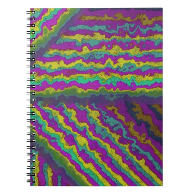 Carnet Motif vibrant à rayures radiales (Devant)