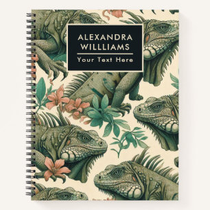 Carnet Motif vintage Iguana