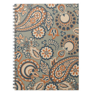 Carnet Motif vintage sans couture Paisley. Arrière-groupe