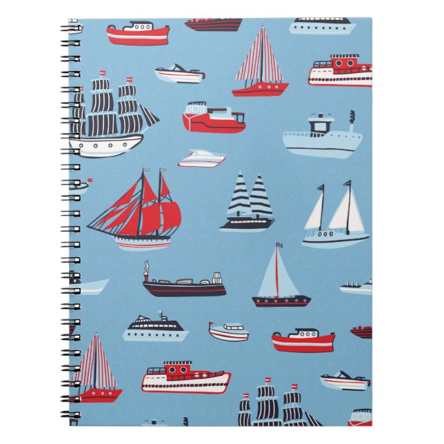 Carnet motif vintage voyage bateau (Devant)