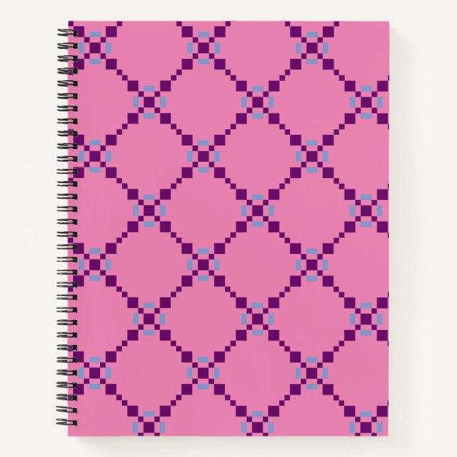 Carnet Motif violet pipelé (Devant)