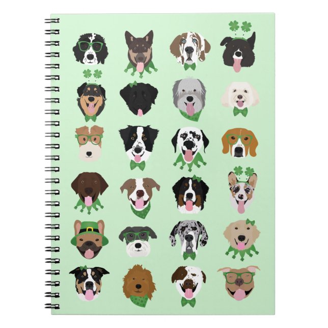 Carnet Motif visage de chien st patrick (Devant)
