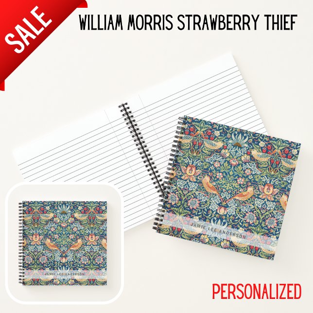 Carnet Motif William Morris Birds de marque personnalisée (Créateur téléchargé)