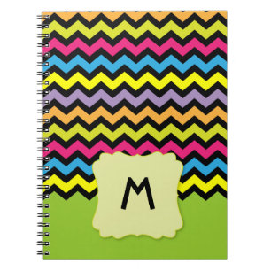 Carnet Motif Zigzag Coloré Ajouter Nom