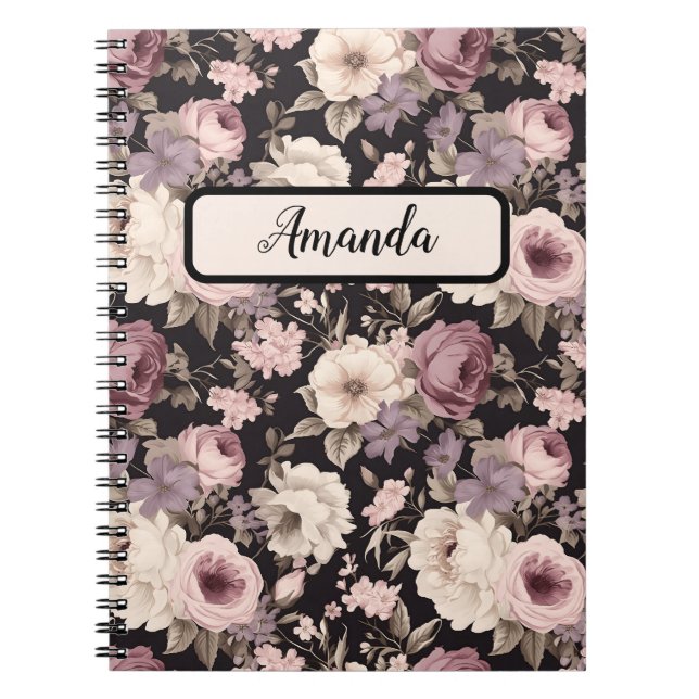 Carnet Motifs floraux doux et féminins fleurs minuscules (Devant)