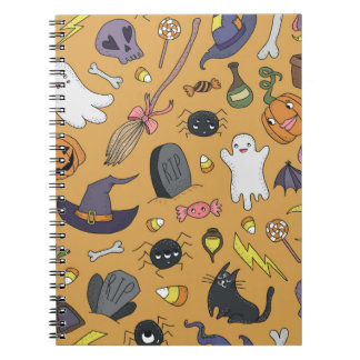 Carnet Motifs mignons dessinés à la main sans couture ave