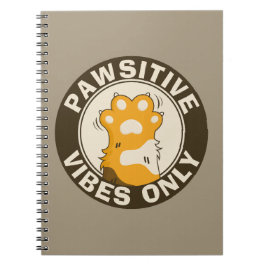 Carnet Motivational Cat Pawsitive vibes only School