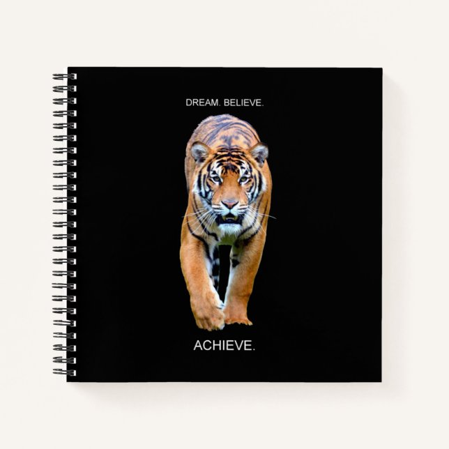 Carnet Motivationnel Inspiration Succès Tiger Élégant (Devant)