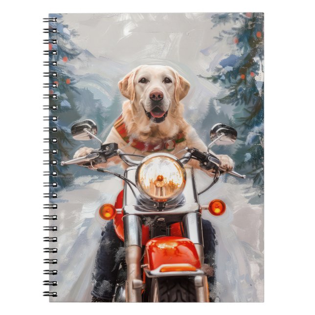 Carnet Moto à chiens Labrador Noël (Devant)