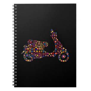 Carnet Motocyclette à moteur à fleurs