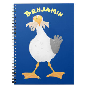 Carnet Mouette drôle avec frites dessin animé