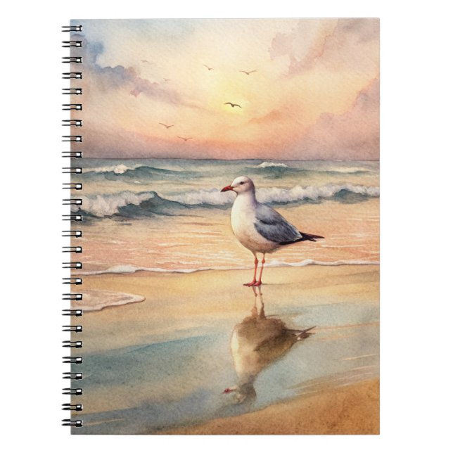 Carnet Mouette sur une plage (Devant)