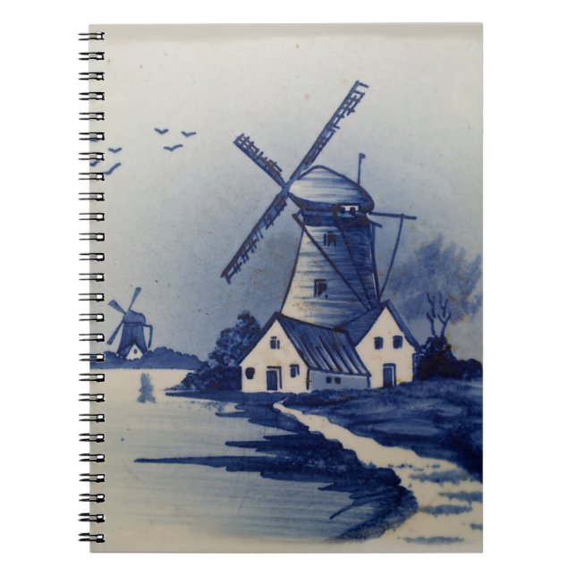Carnet Moulin blanc blanc blanc vintage (Devant)