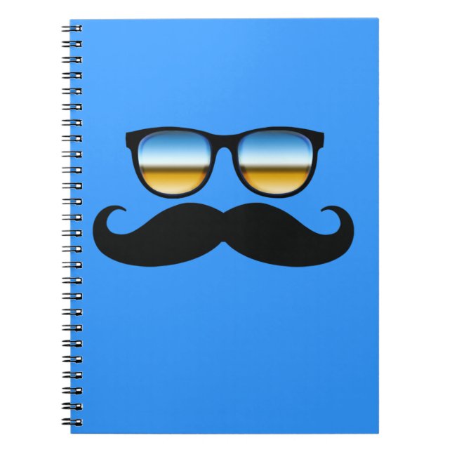 Carnet Moustache cool sous Shades (Devant)