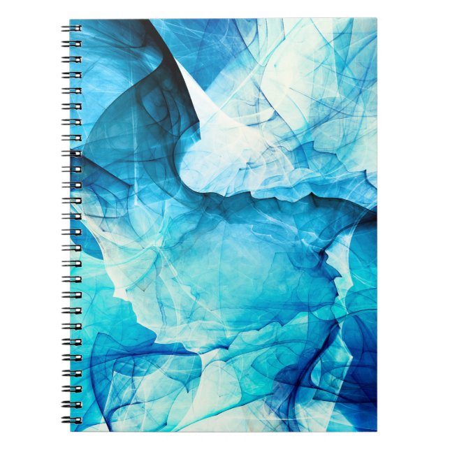 Carnet mouvement bleu Abstrait : composition fractale. (Devant)