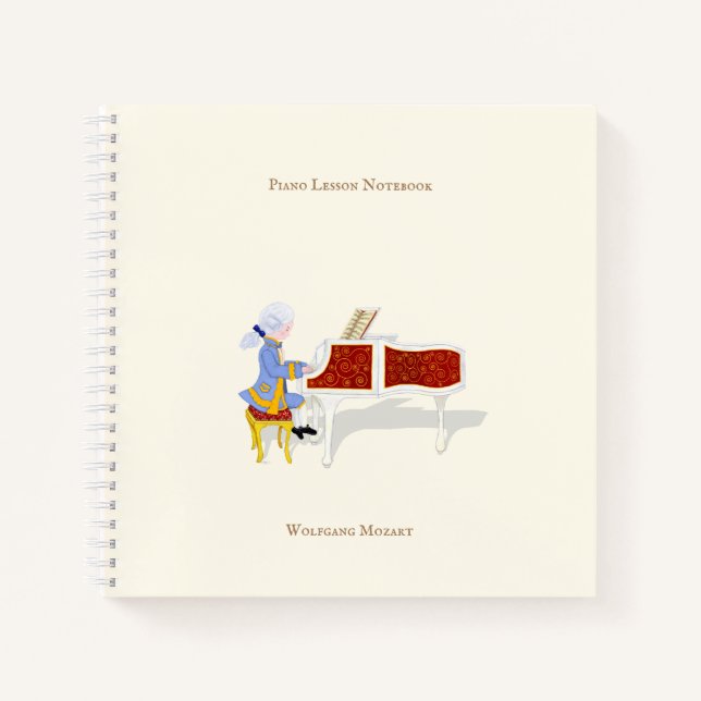 Carnet Mozart Jouer Piano Musicien Personnalisé (Devant)