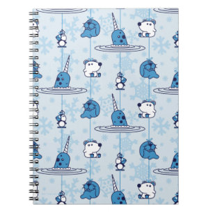 Carnet Mr. Narwhal Blue Snowflake Pattern